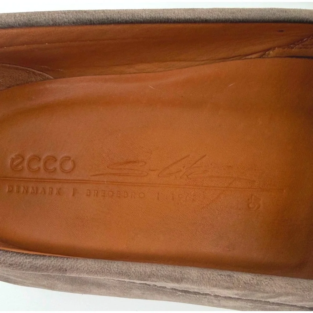Ecco S-Lite Mens Taupe Nubuck Leather Perforated Slip On Loafers Size 46 12-12.5